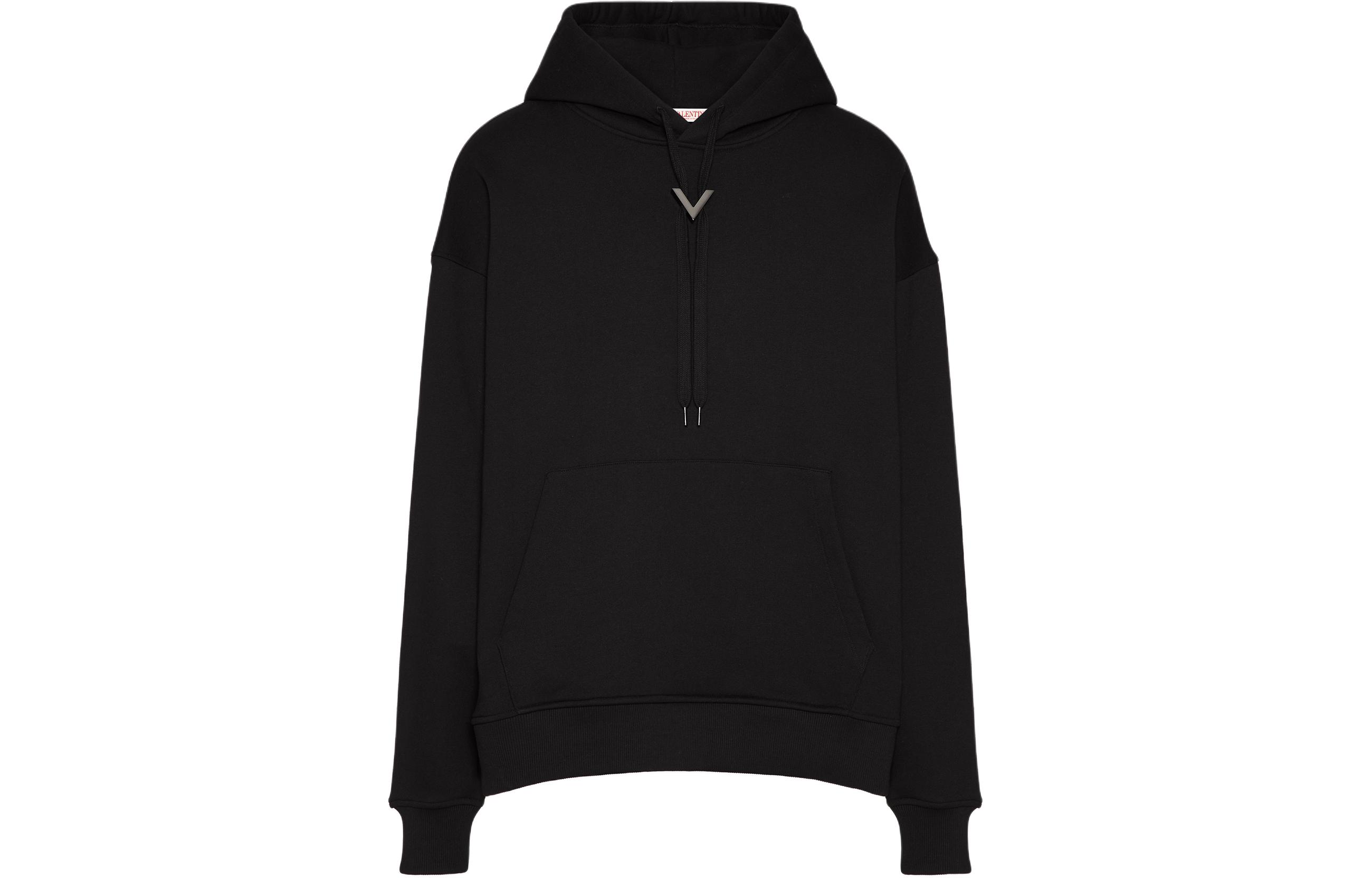 Valentino FW24 Solid Logo Patch Oversized Hoodie  Black. 5V3MF25RADJ-0NO 圖 2