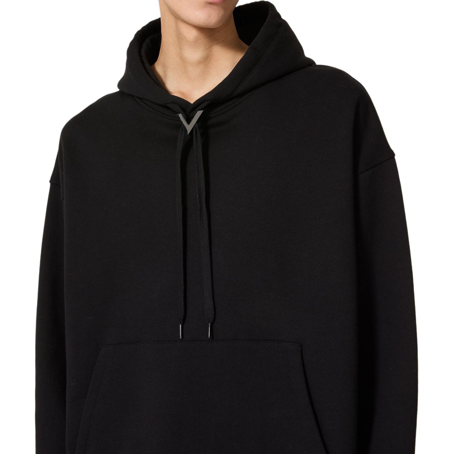 Valentino FW24 Solid Logo Patch Oversized Hoodie  Black. 5V3MF25RADJ-0NO 圖 6