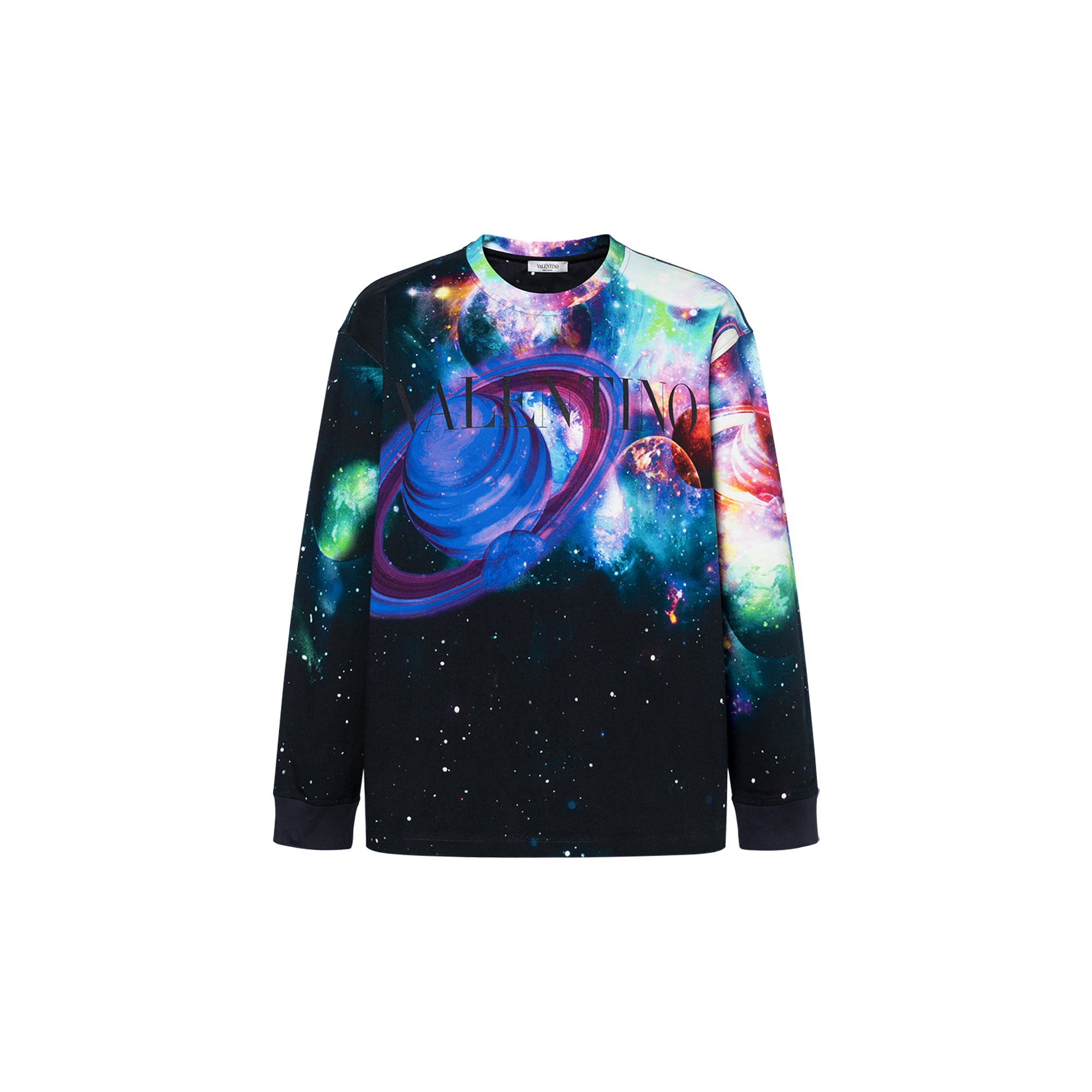 Valentino Galaxy Print Crewneck Sweatshirt Men’s Black. WV3MF19L-7LU-U03