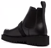 Shop Valentino Garavani 'Sepatu Chelsea Kulit Hitam' UY0S0D90RYXAT0