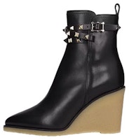 Valentino Garavani 'Black Leather Wedge Ankle Boot' S0Z84MHQ0NO Valentino Garavani 'Black Leather Wedge Ankle Boot' S0Z84MHQ0NO