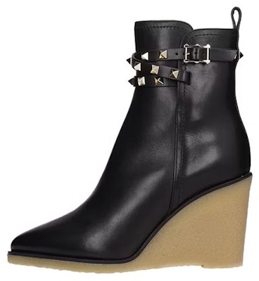 Valentino Garavani 'Black Leather Wedge Ankle Boot' S0Z84MHQ0NO Buy Valentino Garavani 'Black Leather Wedge Ankle Boot' S0Z84MHQ0NO
