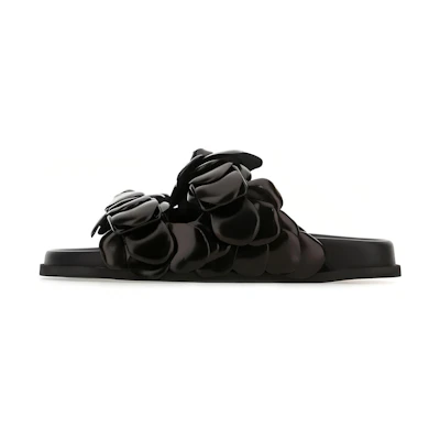 Valentino Garavani 'Sleek Casual Leather Fashion Slides Black'