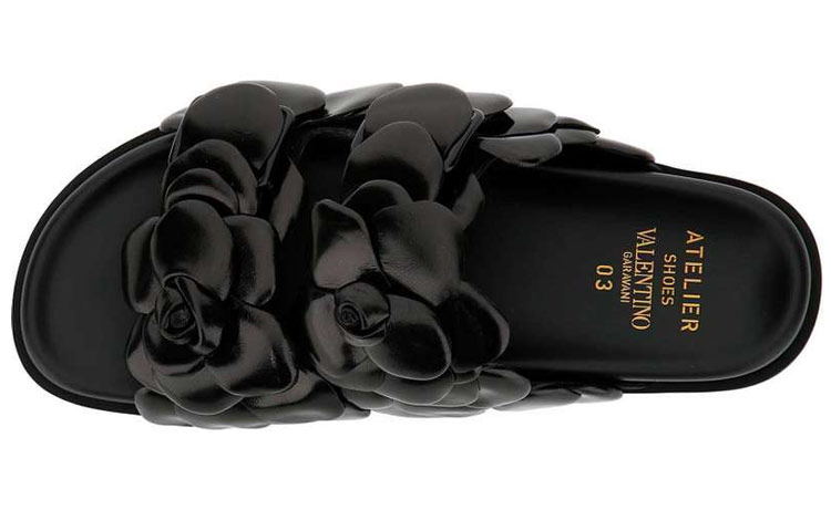 Valentino Garavani 'Sleek Casual Leather Fashion Slides Black' 圖 4