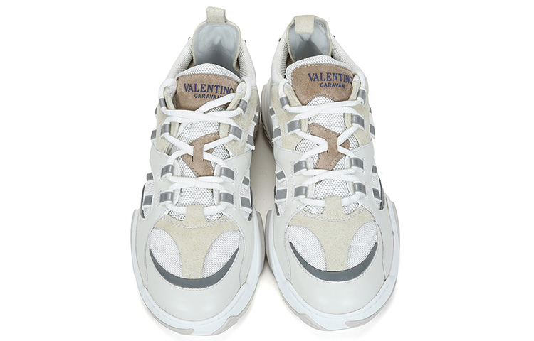 Valentino Garavani Knit Lace-Up 'Dad Shoes White Grey' 圖 4
