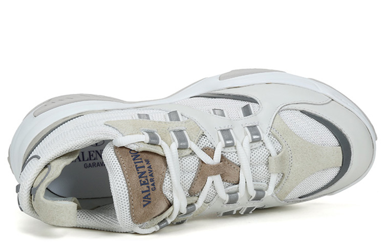 Valentino Garavani Knit Lace-Up 'Dad Shoes White Grey' 圖 5