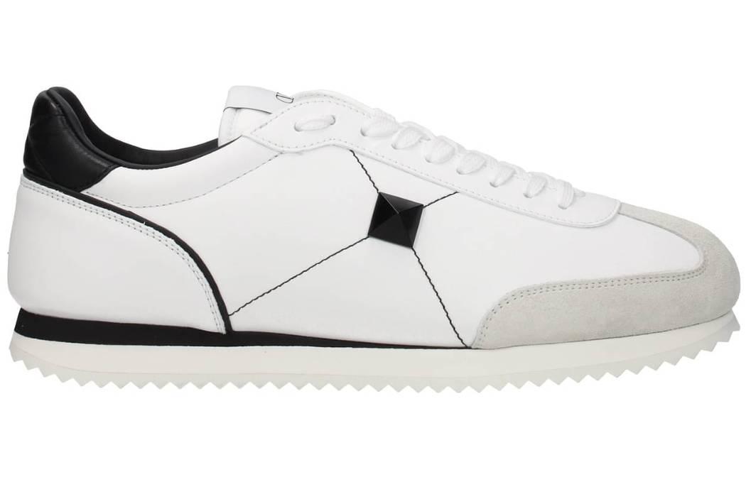 Valentino Garavani Leather Sneakers 'White Black' 圖 4