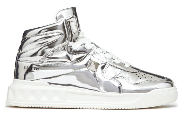 Valentino Garavani One Stud 'Mirror Mid-Top Silver' 圖 2