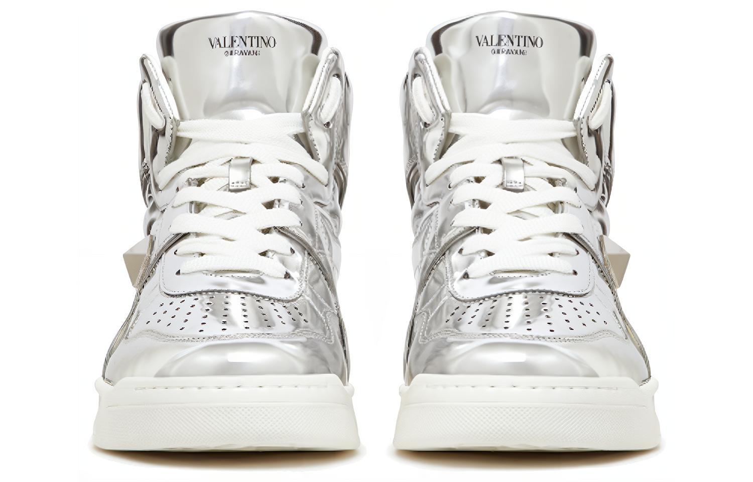 Valentino Garavani One Stud 'Mirror Mid-Top Silver' 圖 4