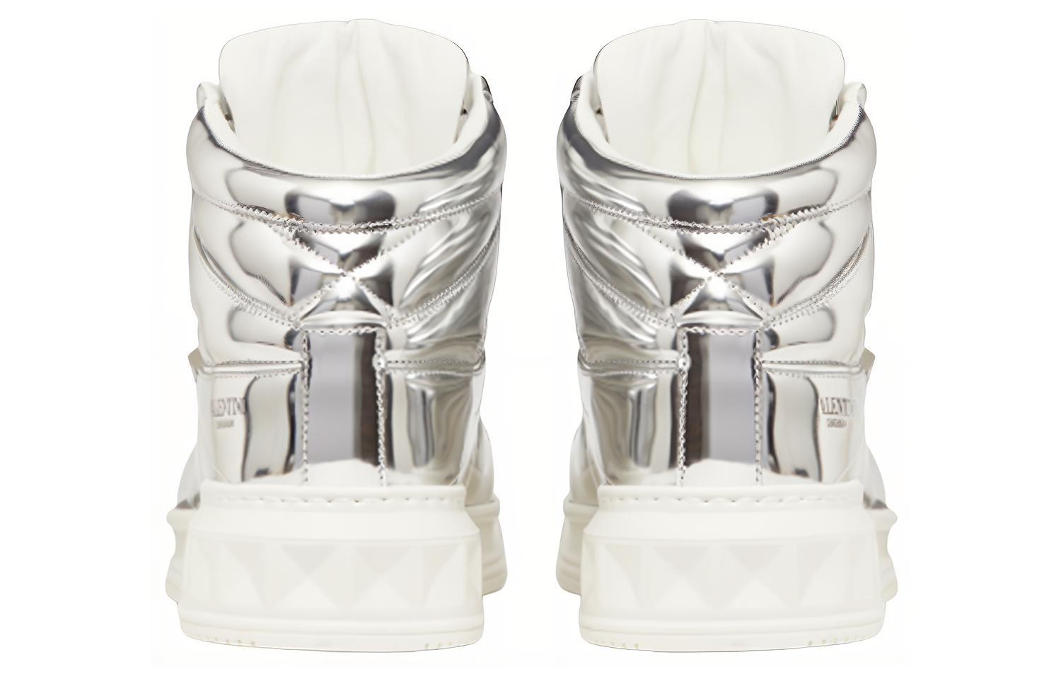 Valentino Garavani One Stud 'Mirror Mid-Top Silver' 圖 5