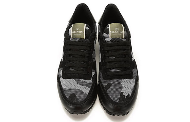 Shop 范倫鐵諾·嘉拉瓦尼 Rockrunner 织物系带休閒運動鞋 迷彩黑