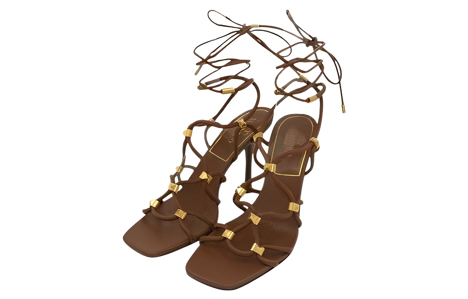 Valentino Garavani Rockstud Sandal 'Brown' 圖 3