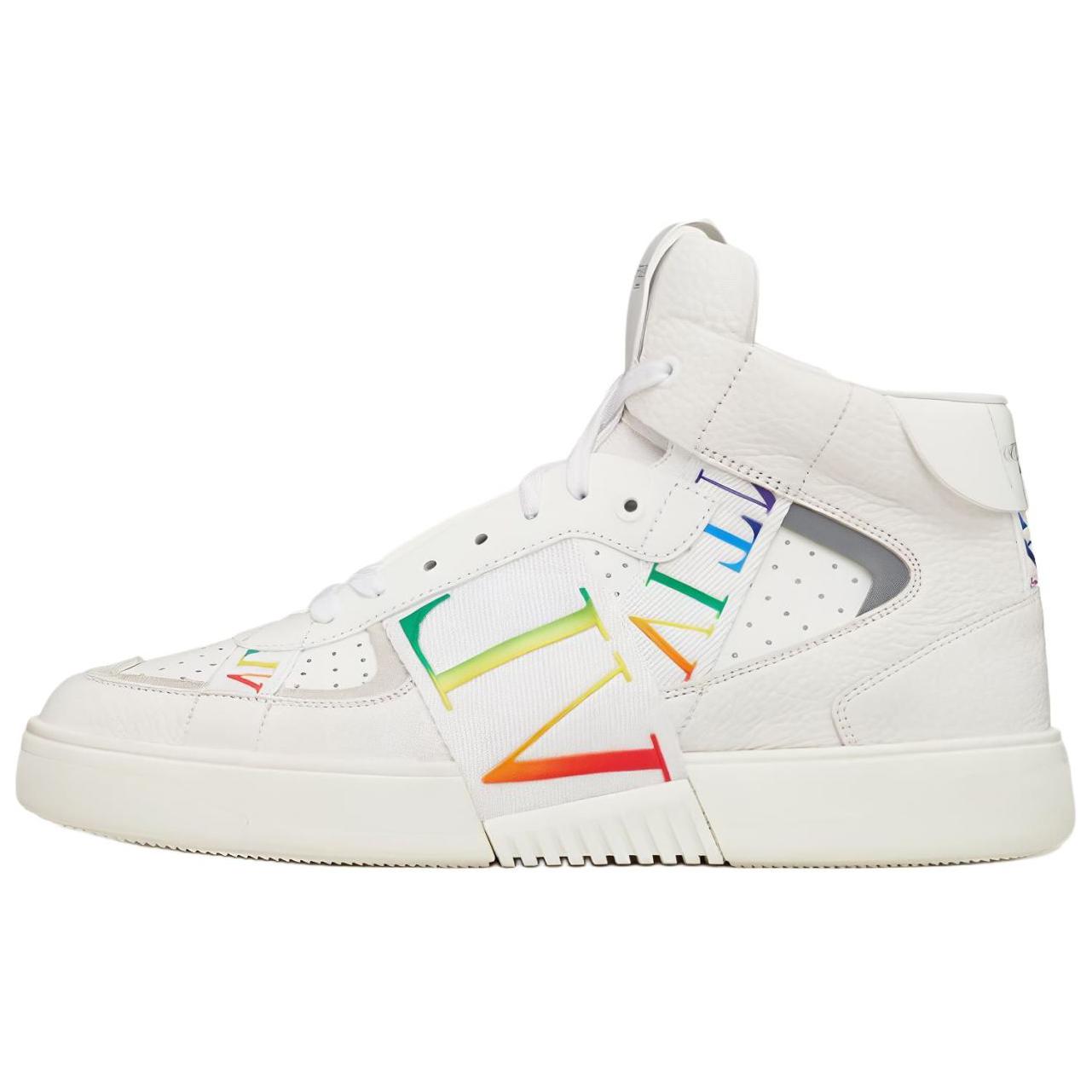 Valentino Garavani VL7N 'White Calfskin Mid-Top Fashion Sneakers'