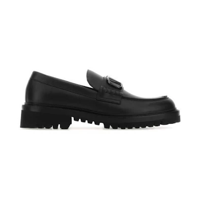 Valentino Garavani Vlogo Loafer 'Black Leather'