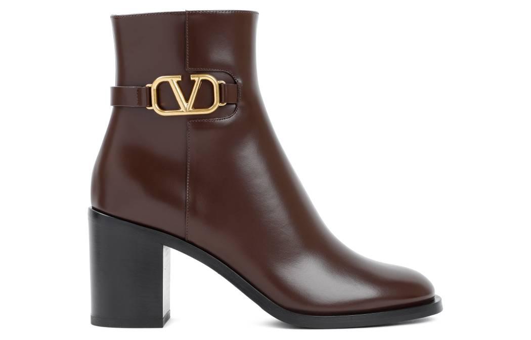 Valentino Garavani VLOGO Signature Ankle Boots 'Brown' 圖 4