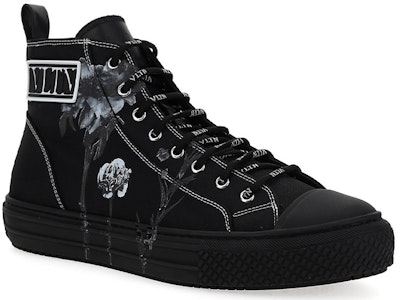 華倫天奴 Valentino Giggies Flowersity 高筒織物帆布鞋 黑色 Lookbook 華倫天奴 Valentino Giggies Flowersity 高筒織物帆布鞋 黑色