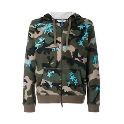 Valentino Green Camouflage Hoodie PV3MF09C3LY00R