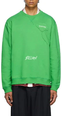Valentino Sweatshirt Lelaki Hijau Logo Sulaman Bunga Lengan Panjang Crewneck WV3MF14M7GS192 Buy Valentino Sweatshirt Lelaki Hijau Logo Sulaman Bunga Lengan Panjang Crewneck WV3MF14M7GS192