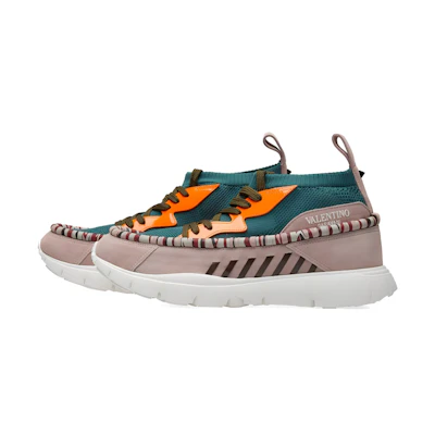 Valentino Heroes Tribe Sneaker 'Olive Orange Fluorescent'