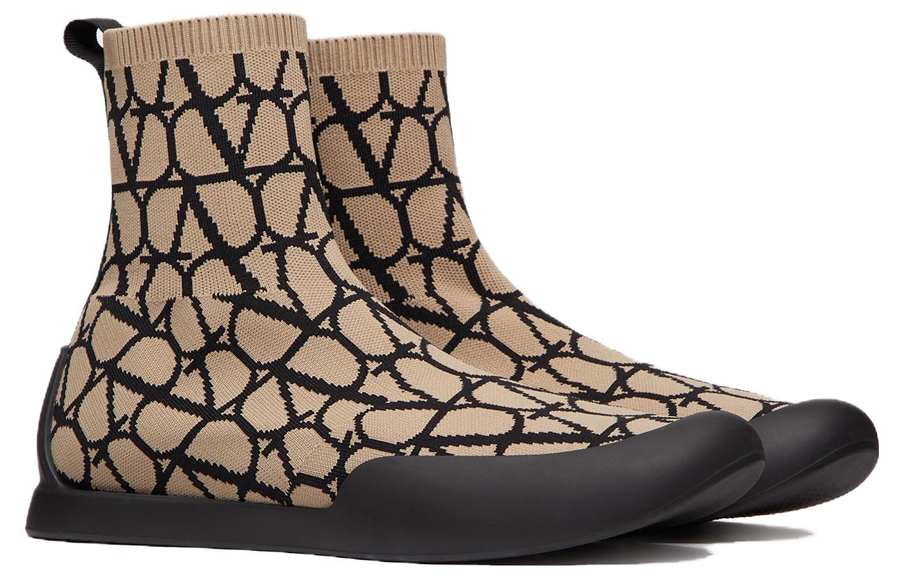 Valentino High-Top Slip-On 'Beige Black' 圖 2