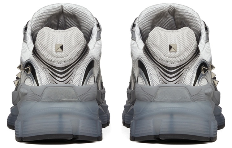 Purchase 華倫天奴 皮革織物 系帶 減震 低幫 運動休閒鞋 男款 銀灰黑