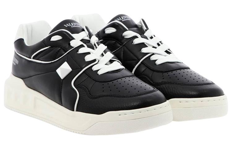 Valentino Leather Fashion Sneaker 'Black' 圖 2