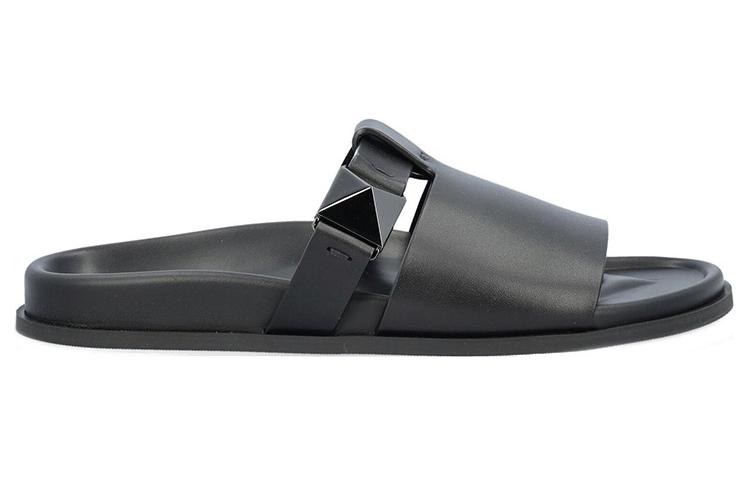 Order Valentino 黑色皮革时尚平底拖鞋 1Y2S0G21YYB0NO