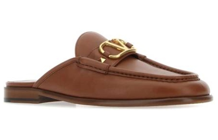 Valentino Leather Flat Sandal 'Brown Fashion' 圖 4