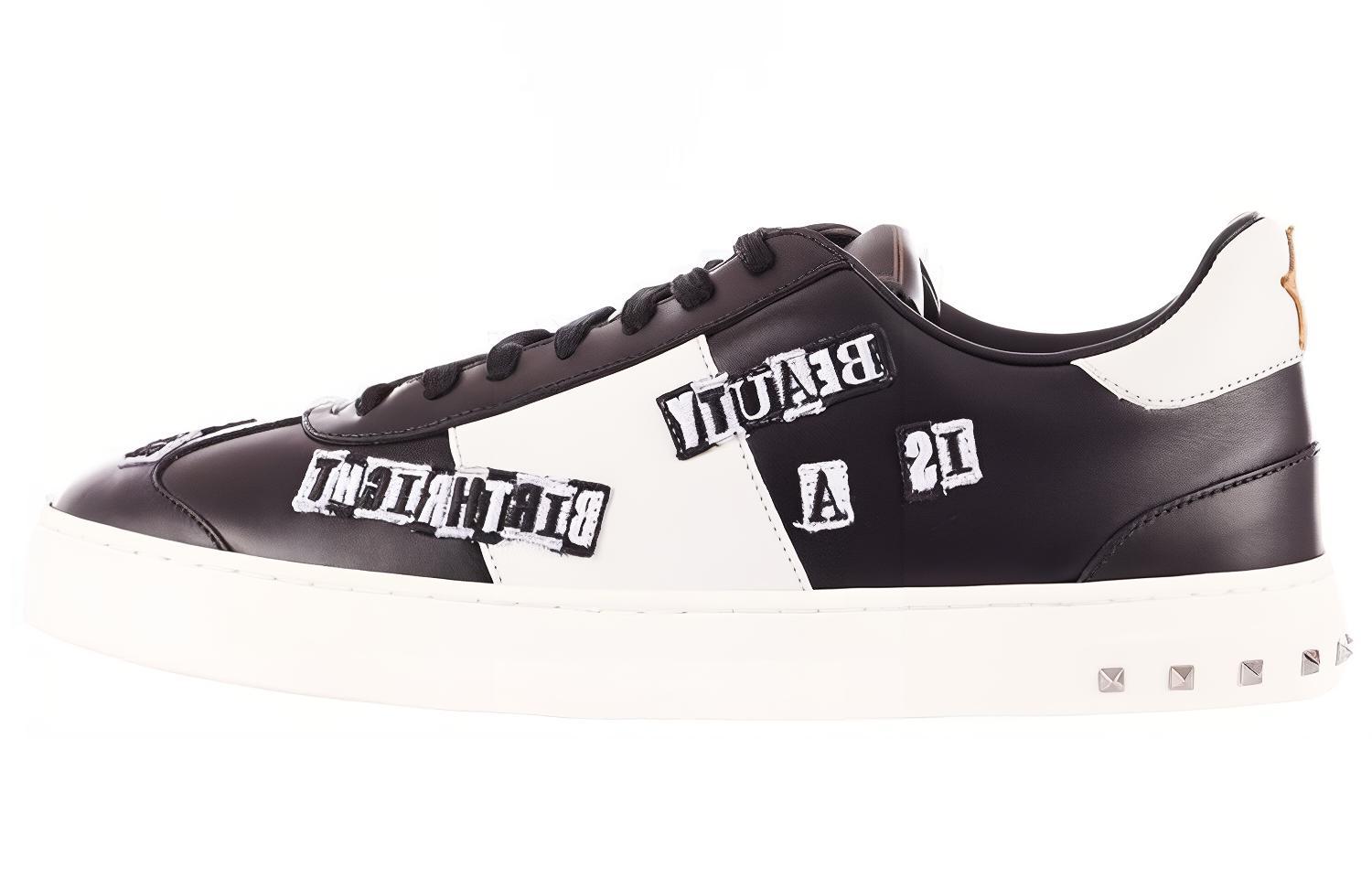 Valentino Leather Lace-Up 'Black White' NY0S0A08WVKA01