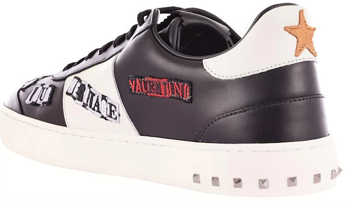Valentino華倫天奴 皮革 繫帶 圓頭舒適百搭 時尚板鞋 男款 黑白 Purchase Valentino華倫天奴 皮革 繫帶 圓頭舒適百搭 時尚板鞋 男款 黑白