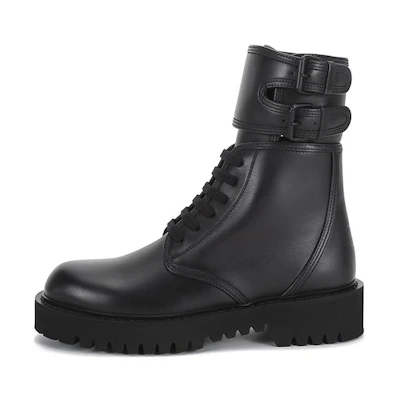Valentino Leather Lace-Up Boots 'Black'