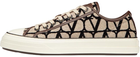 Valentino Leather Lace-Up Low-Top Sneakers 'Beige Black' 2Y0S0H02RWC6ZN Valentino Leather Lace-Up Low-Top Sneakers 'Beige Black' 2Y0S0H02RWC6ZN