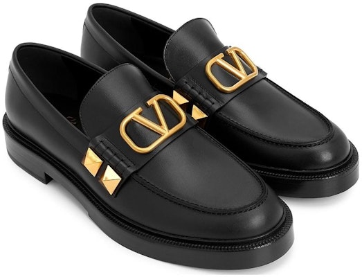 Valentino Leather Loafers 'Black' 1Y2S0F09ELI0NO Shop Valentino Leather Loafers 'Black' 1Y2S0F09ELI0NO