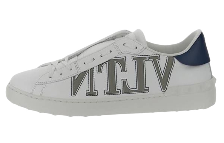 Valentino Leather Low-Top Lace-Up Sneaker 'Blue White'