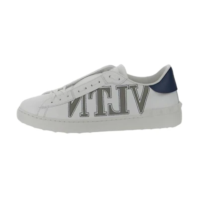 Valentino Leather Low-Top Lace-Up Sneaker 'Blue White'