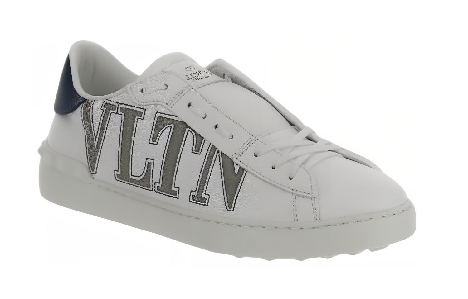 Valentino Leather Low-Top Lace-Up Sneaker 'Blue White' 圖 3