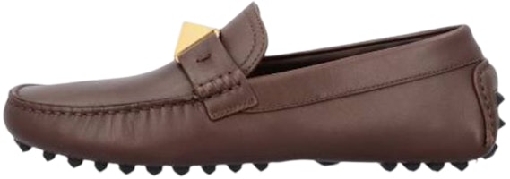Valentino Leather Slip-On 'Brown Studs' 2Y2S0G71HBEKG8 Valentino Leather Slip-On 'Brown Studs' 2Y2S0G71HBEKG8