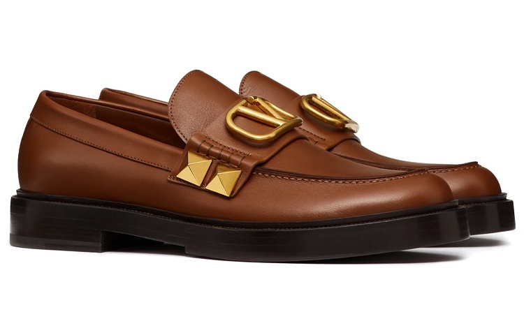 Valentino Leather Slip-On Loafer 'Brown' 圖 3
