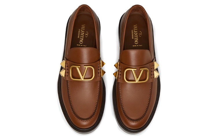 Valentino Leather Slip-On Loafer 'Brown' 圖 4