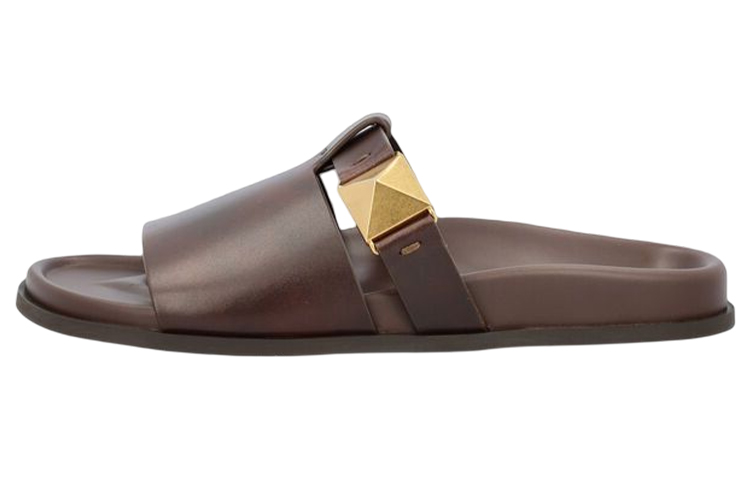 Valentino Leather Slip-On Sandals 'Brown' 1Y2S0G21HBEKG8