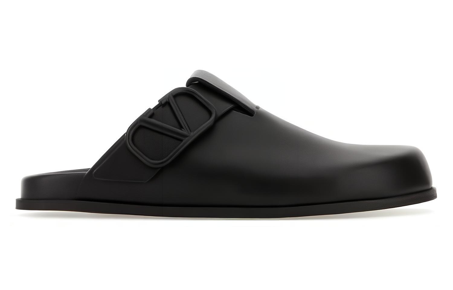 Valentino Leather Slippers 'Black' 'Fashion Cowl Toe' 圖 2