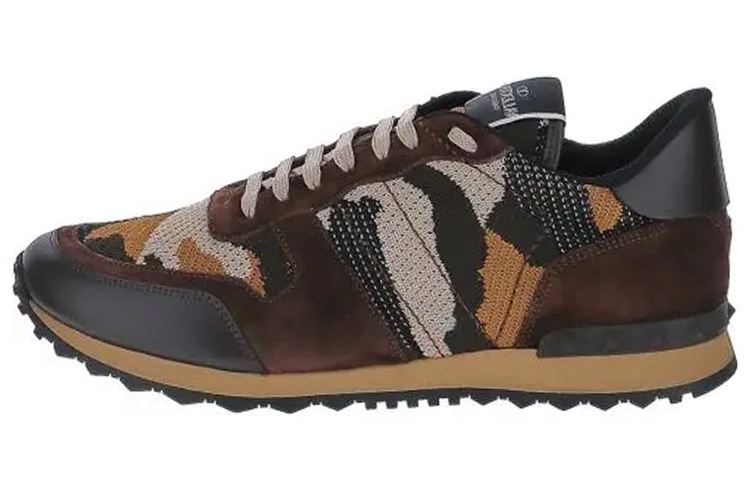 Valentino Leather Sneaker 'Brown Black'