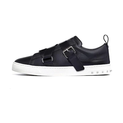 Valentino Leather Sneakers 'Simplified Black Fashion'