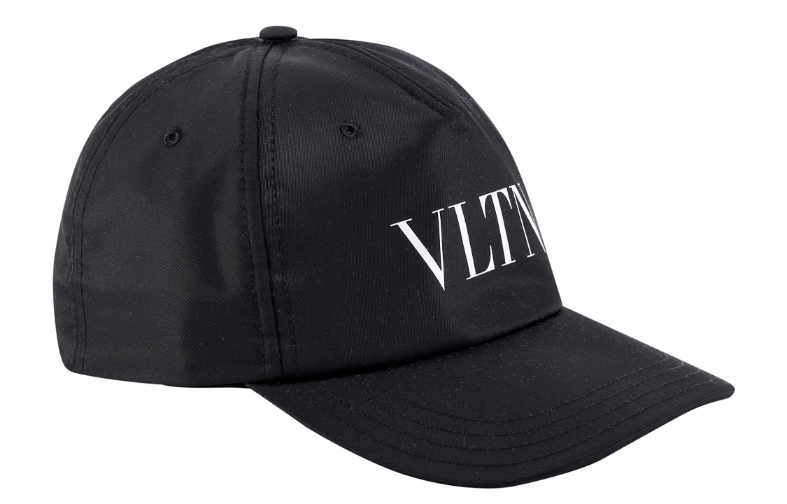 Lookbook Topi Baseball Valentino Letter Logo Unisex Gaya Pasangan Warna Hitam XY2HDA10QYK-0NI