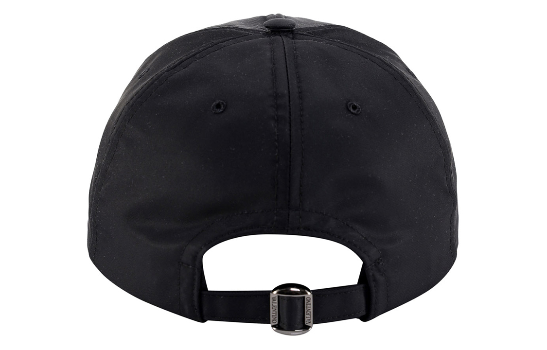 Shop Topi Baseball Valentino Letter Logo Unisex Gaya Pasangan Warna Hitam XY2HDA10QYK-0NI