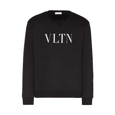 Valentino Letter Logo Crewneck Sweatshirt Black TV3MF10G3TV0NO
