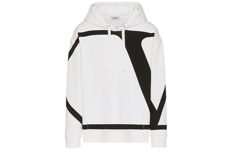 Valentino Letter Logo Print Hoodie White Menswear WV3MF18I7LNA01