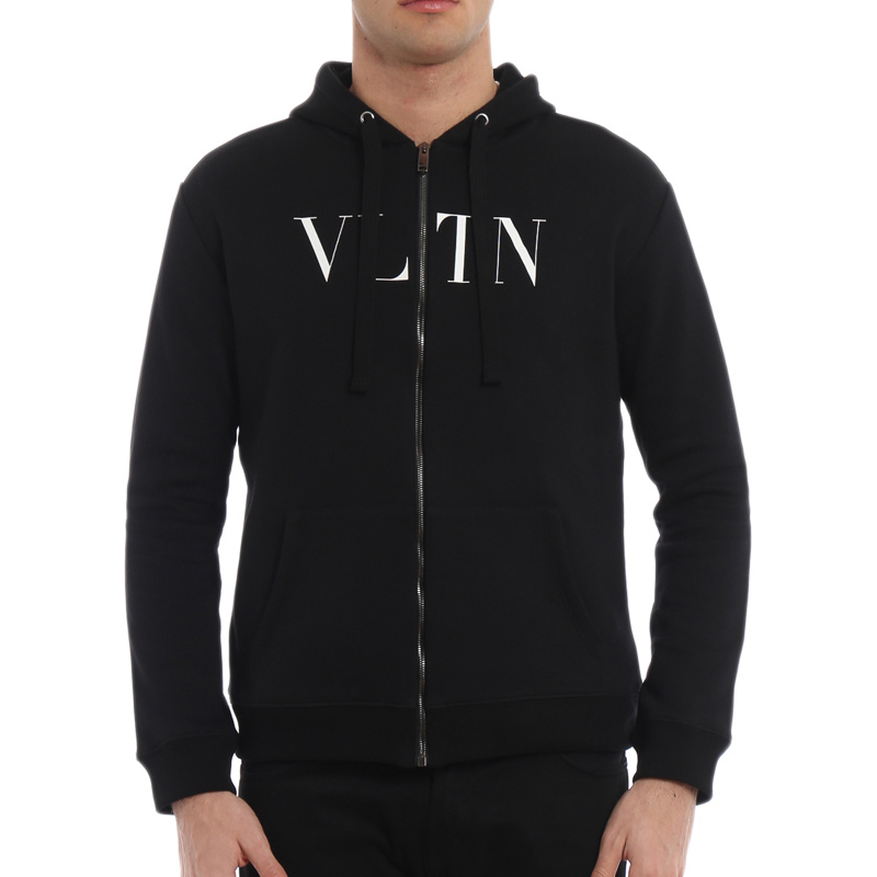 Lookbook 华伦天奴字母标志拉链宽松卫衣 黑色 RV3MF11I3TV0NO