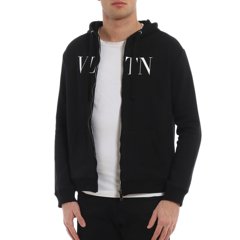 Purchase 华伦天奴字母标志拉链宽松卫衣 黑色 RV3MF11I3TV0NO