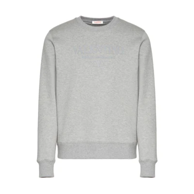Valentino Letter Print Crewneck Relaxed Sweatshirt Men’s Grey 5V3MF27PA7G080
